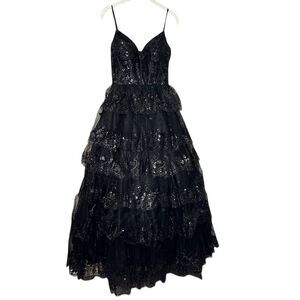 Ladivine by Cinderella Divine Ball Gown Formal Dress Prom Lace Tiered Size XS